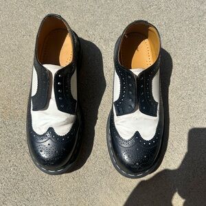 Dr. Martens Black and White Brogue Shoes